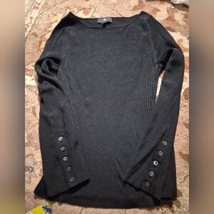 Banana Republic Black Ribbed Knit Top
